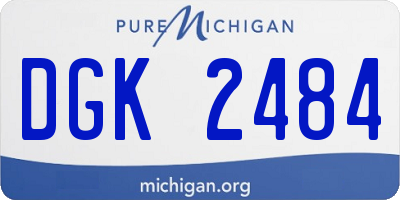 MI license plate DGK2484