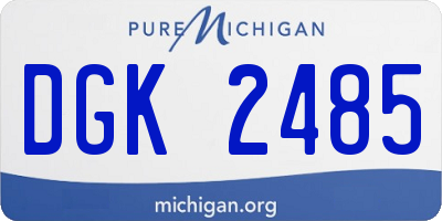 MI license plate DGK2485