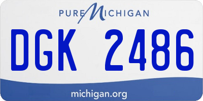 MI license plate DGK2486