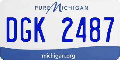 MI license plate DGK2487