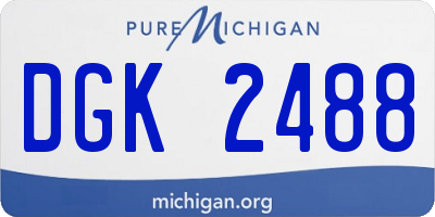 MI license plate DGK2488