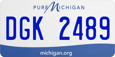 MI license plate DGK2489