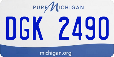 MI license plate DGK2490