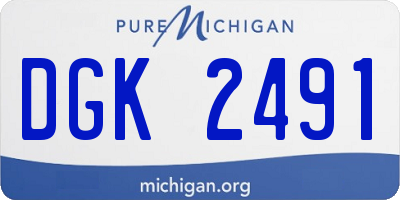 MI license plate DGK2491