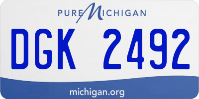 MI license plate DGK2492
