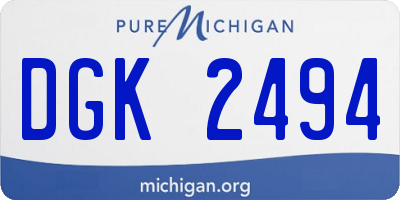MI license plate DGK2494