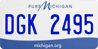 MI license plate DGK2495