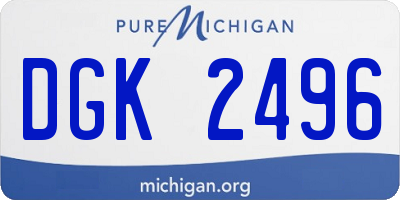 MI license plate DGK2496