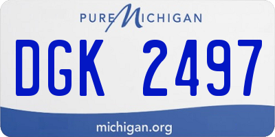 MI license plate DGK2497
