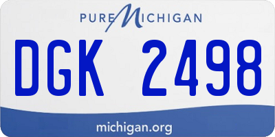 MI license plate DGK2498