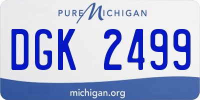 MI license plate DGK2499