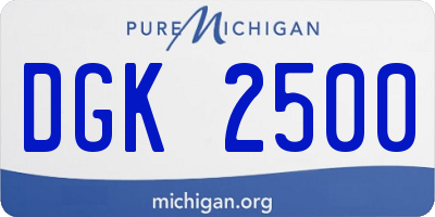 MI license plate DGK2500
