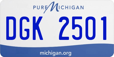 MI license plate DGK2501