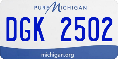 MI license plate DGK2502