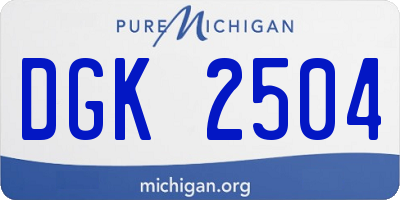 MI license plate DGK2504