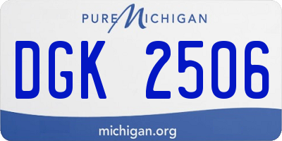MI license plate DGK2506