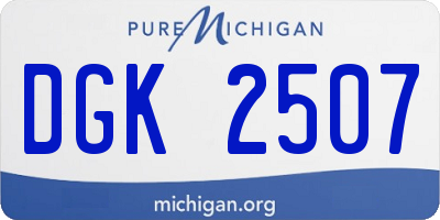 MI license plate DGK2507