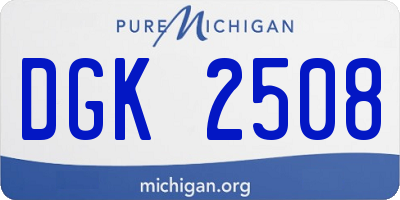 MI license plate DGK2508