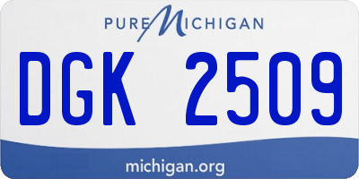 MI license plate DGK2509