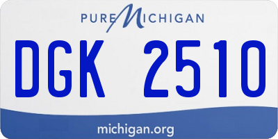 MI license plate DGK2510