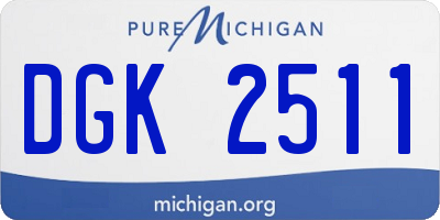 MI license plate DGK2511
