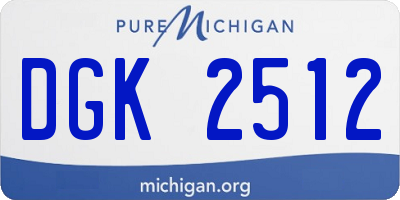 MI license plate DGK2512