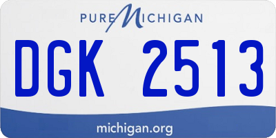 MI license plate DGK2513