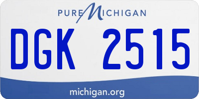 MI license plate DGK2515