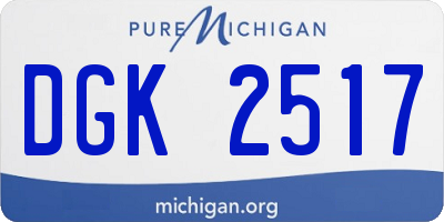 MI license plate DGK2517