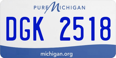MI license plate DGK2518