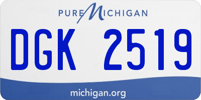 MI license plate DGK2519