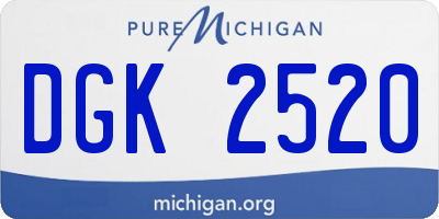 MI license plate DGK2520