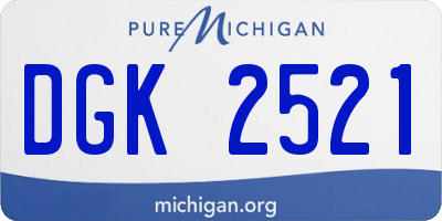 MI license plate DGK2521