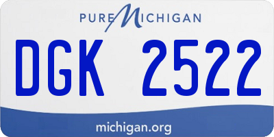 MI license plate DGK2522