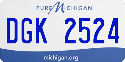 MI license plate DGK2524