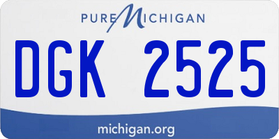 MI license plate DGK2525