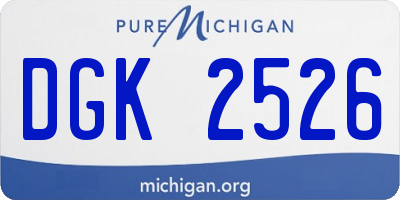 MI license plate DGK2526