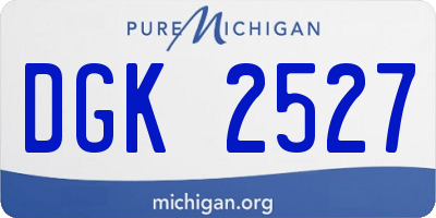 MI license plate DGK2527