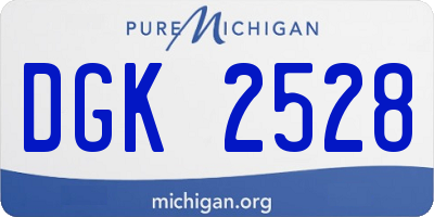 MI license plate DGK2528