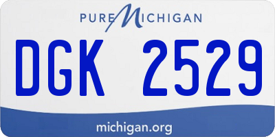 MI license plate DGK2529