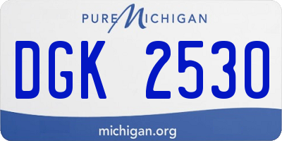 MI license plate DGK2530