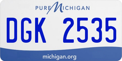 MI license plate DGK2535
