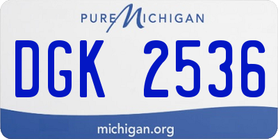 MI license plate DGK2536