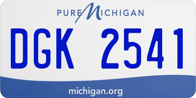 MI license plate DGK2541