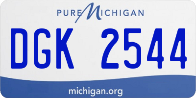MI license plate DGK2544