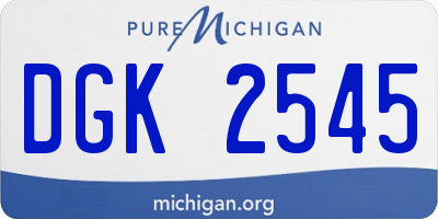 MI license plate DGK2545