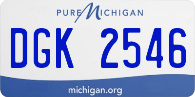 MI license plate DGK2546