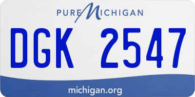 MI license plate DGK2547