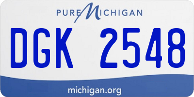 MI license plate DGK2548