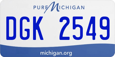 MI license plate DGK2549